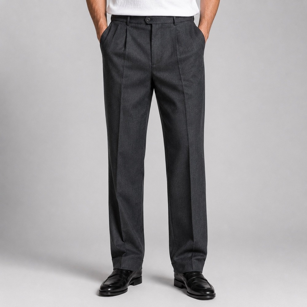PRINCIPE Dress Pants Wool Cashmere Pleated Cuffed Hem Sz 50 Made in Italy